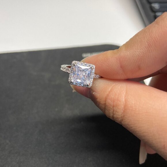 💍 Romantic Glitter Large Diamond Zircon Thin CZ Rings for Women, PD472 - Picture 10 of 12